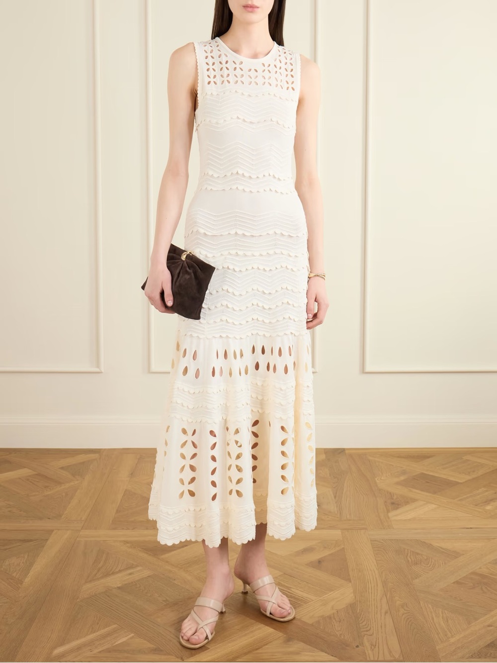 Ulla Johnson Lakshmi Knit Eyelet Maxi Dress